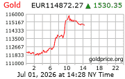 Cena 24 karátového zlata v EUR