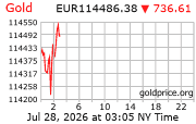 Cena 24 karátového zlata v EUR