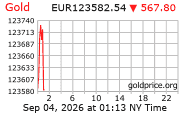 Cena 24 karátového zlata v EUR