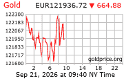 Cena 24 karátového zlata v EUR