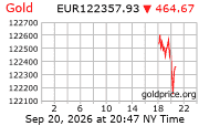 Cena 24 karátového zlata v EUR