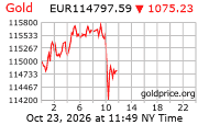 Cena 24 karátového zlata v EUR