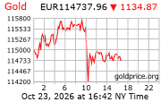 Cena 24 karátového zlata v EUR